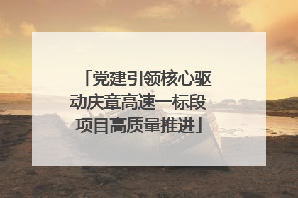 党建引领核心驱动庆章高速一标段项目高质量推进