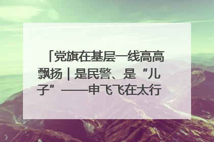 党旗在基层一线高高飘扬｜是民警、是“儿子”——申飞飞在太行山中的一线坚守