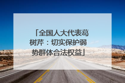 全国人大代表葛树芹：切实保护弱势群体合法权益