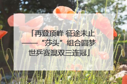 再登顶峰 征途未止——“莎头”组合圆梦世乒赛混双三连冠