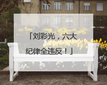 刘彩光，六大纪律全违反！