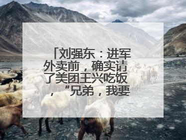 刘强东：进军外卖前，确实请了美团王兴吃饭，“兄弟，我要进入外卖了”