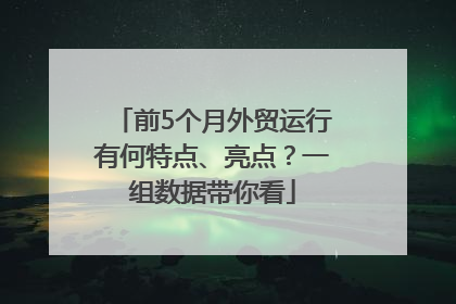 前5个月外贸运行有何特点、亮点？一组数据带你看