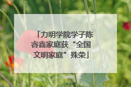 力明学院学子陈睿鑫家庭获“全国文明家庭”殊荣