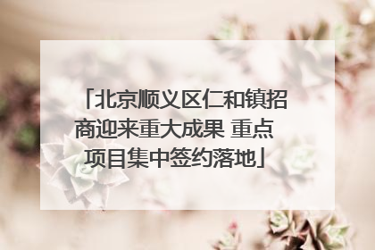 北京顺义区仁和镇招商迎来重大成果 重点项目集中签约落地