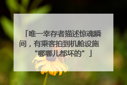 唯一幸存者描述惊魂瞬间，有乘客拍到机舱设施“哪哪儿都坏的”