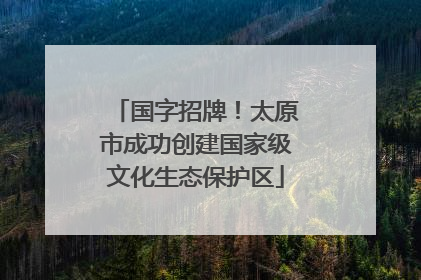 国字招牌！太原市成功创建国家级文化生态保护区