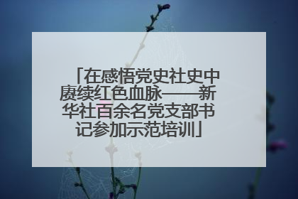在感悟党史社史中赓续红色血脉——新华社百余名党支部书记参加示范培训