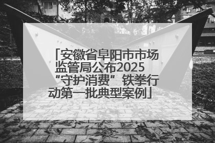 安徽省阜阳市市场监管局公布2025“守护消费”铁拳行动第一批典型案例