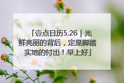 壹点日历5.26｜光鲜亮丽的背后，定是脚踏实地的付出！早上好