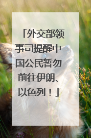 外交部领事司提醒中国公民暂勿前往伊朗、以色列！