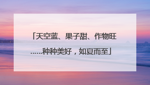 天空蓝、果子甜、作物旺……种种美好，如夏而至
