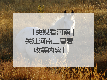 央媒看河南｜关注河南三夏麦收等内容