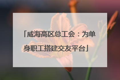 威海高区总工会：为单身职工搭建交友平台
