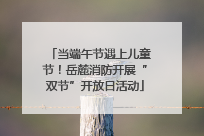 当端午节遇上儿童节！岳麓消防开展“双节”开放日活动