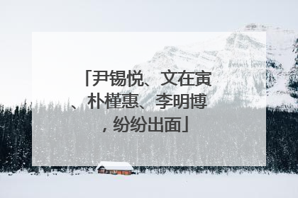 尹锡悦、文在寅、朴槿惠、李明博，纷纷出面