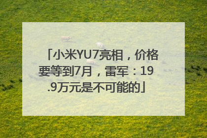 小米YU7亮相，价格要等到7月，雷军：19.9万元是不可能的