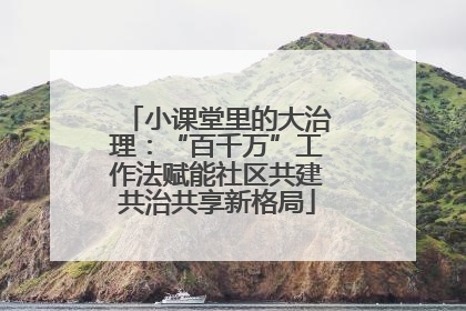 小课堂里的大治理：“百千万”工作法赋能社区共建共治共享新格局
