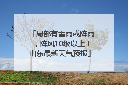 局部有雷雨或阵雨，阵风10级以上！山东最新天气预报