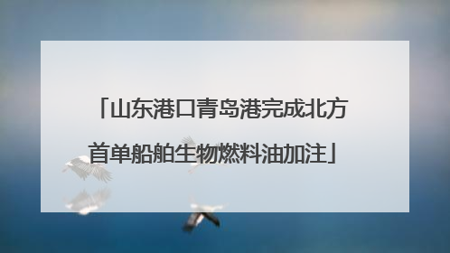 山东港口青岛港完成北方首单船舶生物燃料油加注