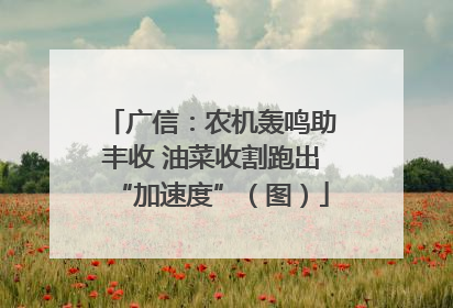 广信：农机轰鸣助丰收 油菜收割跑出“加速度”（图）