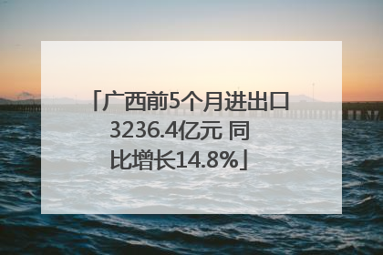 广西前5个月进出口3236.4亿元 同比增长14.8%