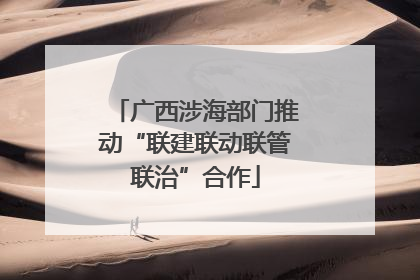 广西涉海部门推动“联建联动联管联治”合作