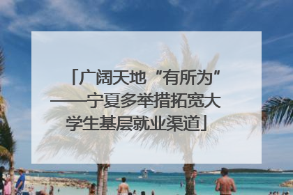 广阔天地“有所为”——宁夏多举措拓宽大学生基层就业渠道