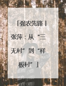 强农先锋丨张萍：从“三无村”到“样板村”