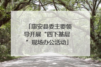 惠安县委主要领导开展“四下基层”现场办公活动