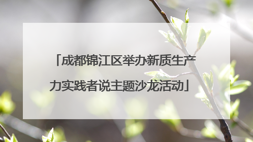 成都锦江区举办新质生产力实践者说主题沙龙活动