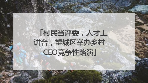 村民当评委，人才上讲台，望城区举办乡村CEO竞争性路演