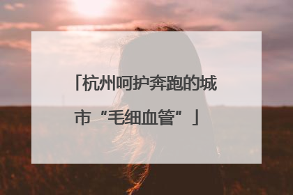 杭州呵护奔跑的城市“毛细血管”