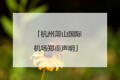 杭州萧山国际机场郑重声明