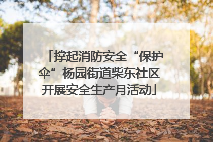 撑起消防安全“保护伞”杨园街道柴东社区开展安全生产月活动