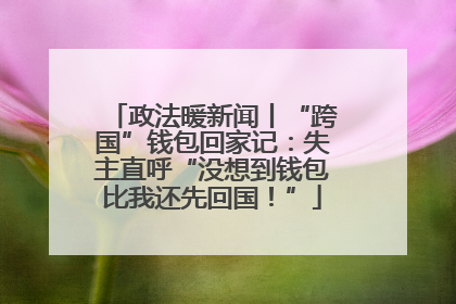 政法暖新闻丨“跨国”钱包回家记：失主直呼“没想到钱包比我还先回国！”