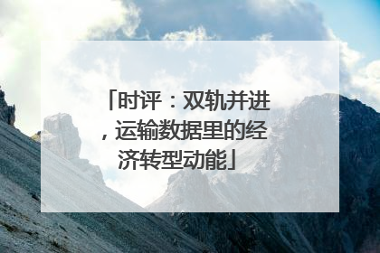 时评：双轨并进，运输数据里的经济转型动能