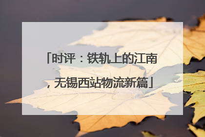 时评：铁轨上的江南，无锡西站物流新篇
