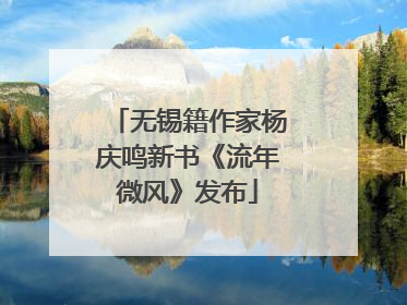无锡籍作家杨庆鸣新书《流年微风》发布