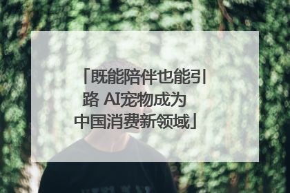 既能陪伴也能引路 AI宠物成为中国消费新领域