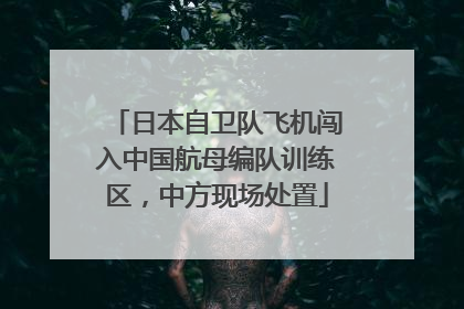 日本自卫队飞机闯入中国航母编队训练区，中方现场处置