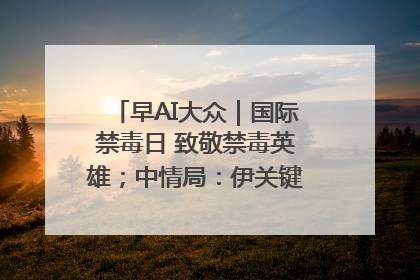 早AI大众｜国际禁毒日 致敬禁毒英雄；中情局：伊关键核设施被摧毁