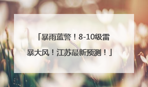暴雨蓝警！8-10级雷暴大风！江苏最新预测！