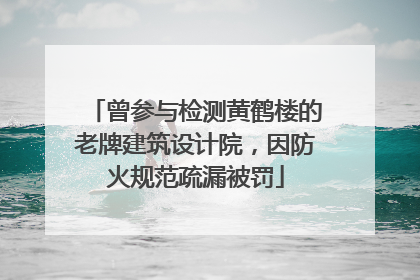 曾参与检测黄鹤楼的老牌建筑设计院，因防火规范疏漏被罚