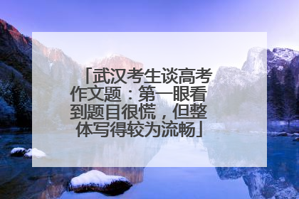 武汉考生谈高考作文题：第一眼看到题目很慌，但整体写得较为流畅