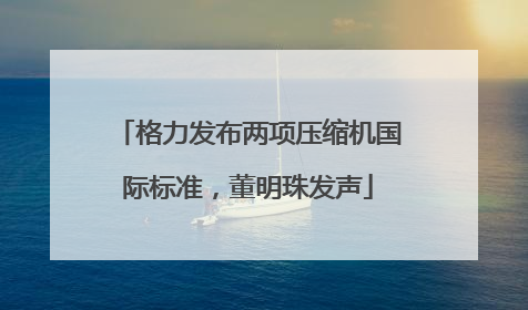 格力发布两项压缩机国际标准，董明珠发声