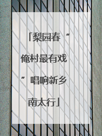 梨园春“俺村最有戏”唱响新乡南太行