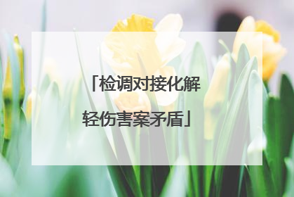 检调对接化解轻伤害案矛盾
