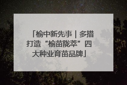 榆中新先事｜多措打造“榆苗陇萃”四大种业育苗品牌