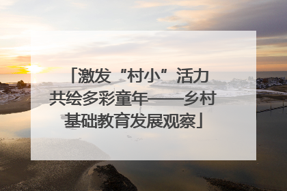 激发“村小”活力 共绘多彩童年——乡村基础教育发展观察